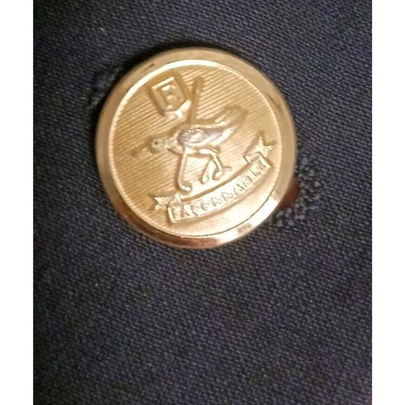 Faconnable Tailleur Albert Goldberg Navy Blue Women's BLAZER Sz 42 GOLD BUTTONS - Picture 3 of 11